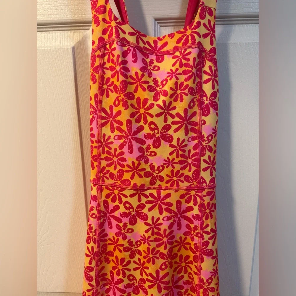 Vively Girls Active Dress | Pink & Yellow Floral Print | Size XL (14/16) | NWT - Picture 2 of 5